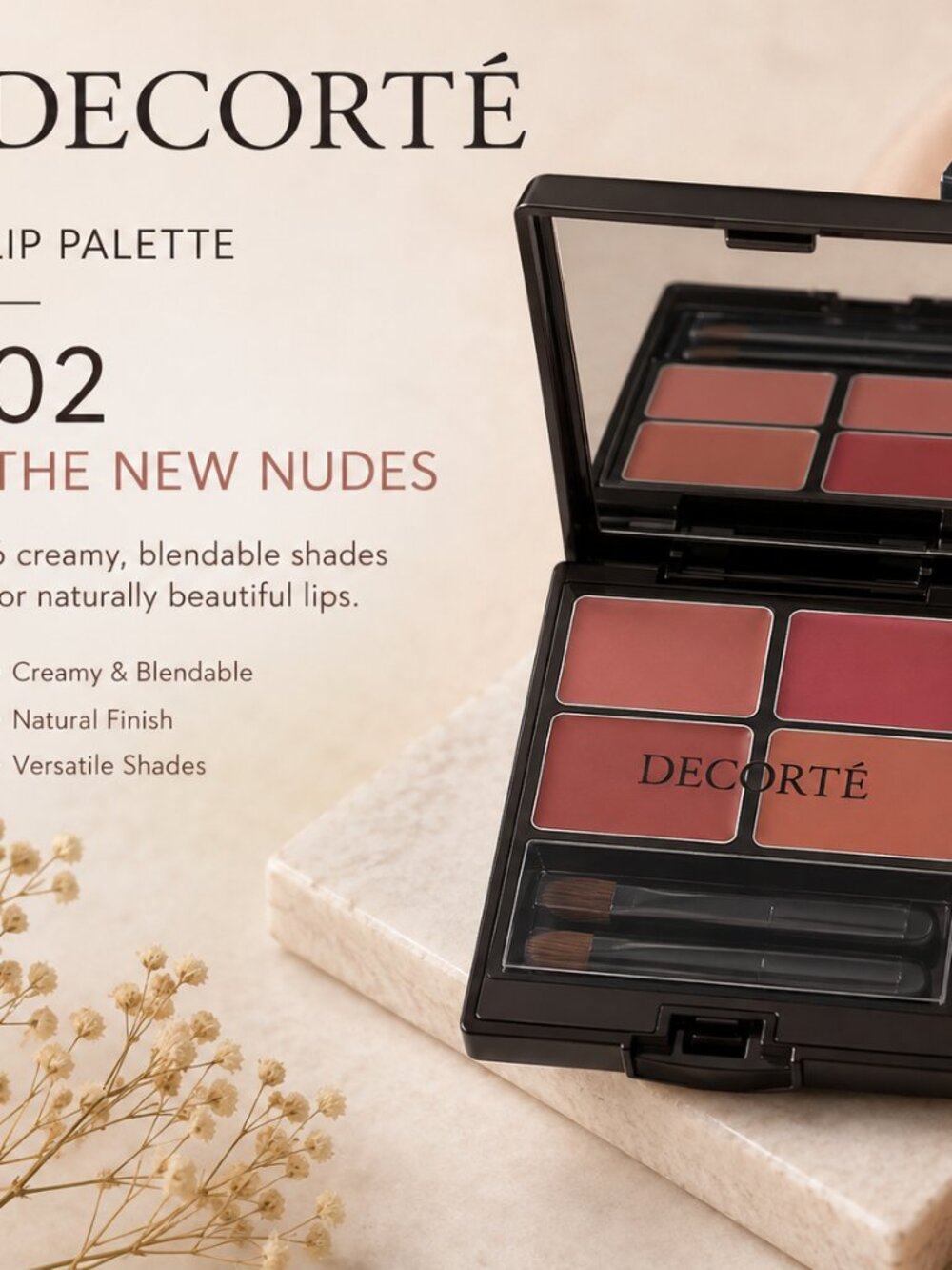 ~ Decorte Lip Palette~ 01 The New Nudes ~ Brand New sealed in box ~